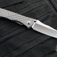 Chris Reeve Umnumzaan- LEFT HANDED- Tanto Edge- Glass Blasted Titanium Handle-Stonewash Magnacut Blade UMN-1015