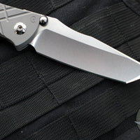 Chris Reeve Umnumzaan- LEFT HANDED- Tanto Edge- Glass Blasted Titanium Handle-Stonewash Magnacut Blade UMN-1015