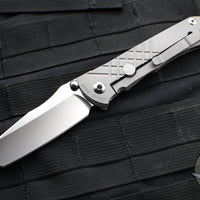 Chris Reeve Umnumzaan- LEFT HANDED- Tanto Edge- Glass Blasted Titanium Handle-Stonewash Magnacut Blade UMN-1015