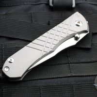 Chris Reeve Umnumzaan- LEFT HANDED- Tanto Edge- Glass Blasted Titanium Handle-Stonewash Magnacut Blade UMN-1015