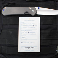 Chris Reeve Large Sebenza 31- LEFT HANDED- Tanto Edge- Sandblasted Finished Titanium- Stonewash Magnacut Blade L31-1011