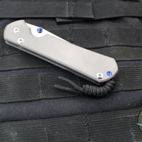 Chris Reeve Large Sebenza 31- LEFT HANDED- Tanto Edge- Sandblasted Finished Titanium- Stonewash Magnacut Blade L31-1011
