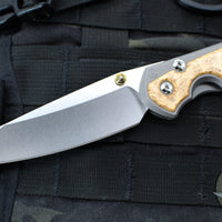 Chris Reeve Large Sebenza 31- Insingo Edge- Glass Blasted- Box Elder Wood Inlay- Stonewash Magnacut Blade L31-1126 v2
