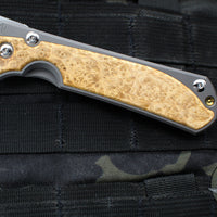 Chris Reeve Large Sebenza 31- Insingo Edge- Glass Blasted- Box Elder Wood Inlay- Stonewash Magnacut Blade L31-1126 v2