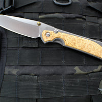 Chris Reeve Large Sebenza 31- Insingo Edge- Glass Blasted- Box Elder Wood Inlay- Stonewash Magnacut Blade L31-1126 v2