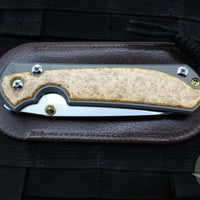 Chris Reeve Large Sebenza 31- Insingo Edge- Glass Blasted- Box Elder Wood Inlay- Stonewash Magnacut Blade L31-1126 v2