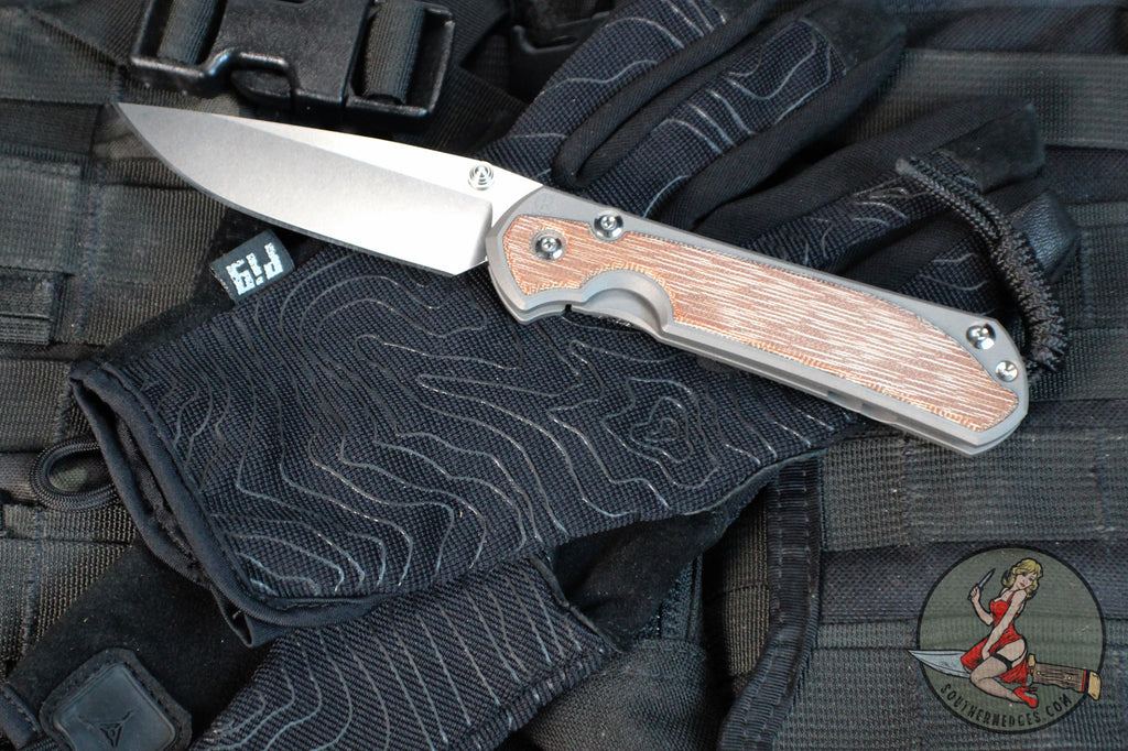 Chris Reeve Large Sebenza 31- Natural Micarta Inlay- Drop Point Blade L31-1212 In Magnacut