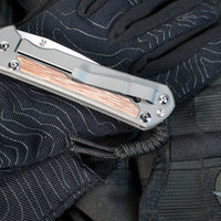 Chris Reeve Large Sebenza 31- Natural Micarta Inlay- Drop Point Blade L31-1212 In Magnacut