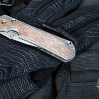 Chris Reeve Large Sebenza 31- Natural Micarta Inlay- Drop Point Blade L31-1212 In Magnacut