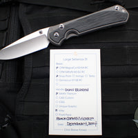 Chris Reeve Large Sebenza 31- Drop Point- Glass Blasted Finished Titanium Handle- Black Micarta Inlay- Stonewash Magnacut Blade- Silver Hardware L31-1652