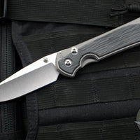 Chris Reeve Large Sebenza 31- Drop Point- Glass Blasted Finished Titanium Handle- Black Micarta Inlay- Stonewash Magnacut Blade- Silver Hardware L31-1652
