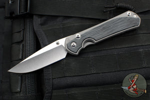 Chris Reeve Large Sebenza 31- Drop Point- Glass Blasted Finished Titanium Handle- Black Micarta Inlay- Stonewash Magnacut Blade- Silver Hardware L31-1652