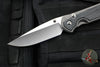 Chris Reeve Large Sebenza 31- Drop Point- Glass Blasted Finished Titanium Handle- Black Micarta Inlay- Stonewash Magnacut Blade- Silver Hardware L31-1652