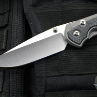 Chris Reeve Large Sebenza 31- Drop Point- Glass Blasted Finished Titanium Handle- Black Micarta Inlay- Stonewash Magnacut Blade- Silver Hardware L31-1652