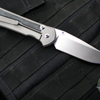 Chris Reeve Large Sebenza 31- Drop Point- Glass Blasted Finished Titanium Handle- Black Micarta Inlay- Stonewash Magnacut Blade- Silver Hardware L31-1652