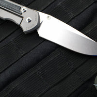 Chris Reeve Large Sebenza 31- Drop Point- Glass Blasted Finished Titanium Handle- Black Micarta Inlay- Stonewash Magnacut Blade- Silver Hardware L31-1652