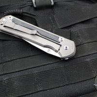 Chris Reeve Large Sebenza 31- Drop Point- Glass Blasted Finished Titanium Handle- Black Micarta Inlay- Stonewash Magnacut Blade- Silver Hardware L31-1652