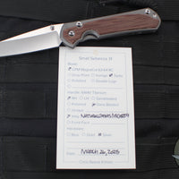 Chris Reeve Small Sebenza 31- Glass Blasted Titanium- Natural Micarta Inlay- Tanto Edge Blade S31-1234 in CPM MAGNACUT