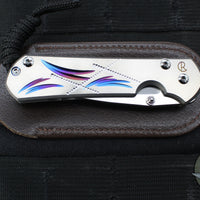 Chris Reeve Small Sebenza 31- LEFT HANDED- Plain Drop Point- Unique Graphic Handle- Stonewash Magnacut Blade S31-1401-0004