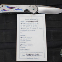 Chris Reeve Small Sebenza 31- LEFT HANDED- Plain Drop Point- Unique Graphic Handle- Stonewash Magnacut Blade S31-1401-0004