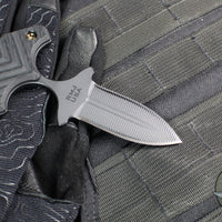 RMJ Tactical BUB- Back Up Push Dagger- Double Edge- Graphite Black Finished Magnacut Steel- Black G-10