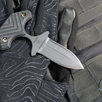 RMJ Tactical BUB- Back Up Push Dagger- Double Edge- Graphite Black Finished Magnacut Steel- Black G-10