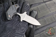 RMJ Tactical BUB- Back Up Push Dagger- Double Edge- Tungsten Finished Magnacut Steel- Black G-10