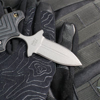 RMJ Tactical BUB- Back Up Push Dagger- Double Edge- Tungsten Finished Magnacut Steel- Black G-10