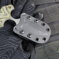 RMJ Tactical BUB- Back Up Push Dagger- Double Edge- Tungsten Finish Magnacut Steel- Dirty Olive G-10