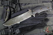 RMJ Tactical- Combat Asia Fixed Blade Combat Knife- Black G-10 Handle- Acid Etched Finished Blade