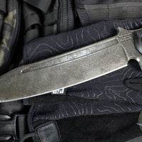 RMJ Tactical- Combat Asia- Black G-10 Handle- Acid Etched Finished Blade