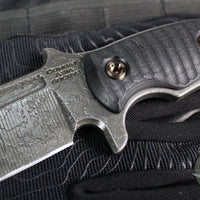 RMJ Tactical- Combat Asia- Black G-10 Handle- Acid Etched Finished Blade