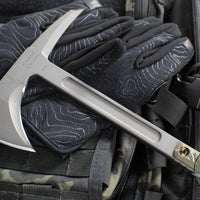 RMJ Tactical- Eagle Talon- Tungsten Finished S7 Steel- Dirty Olive G-10 Handle
