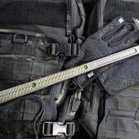 RMJ Tactical- Eagle Talon- Tungsten Finished S7 Steel- Dirty Olive G-10 Handle