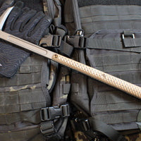 RMJ Tactical- Eagle Talon- Tungsten Finished S7 Steel- Hyena Brown G-10 Handle