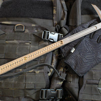 RMJ Tactical- Eagle Talon- Tungsten Finished S7 Steel- Hyena Brown G-10 Handle