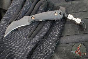 RMJ Gym Rat- Small EDC/Neck Knife- Graphite Black Finished- Black G-10 Handle