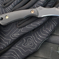 RMJ Gym Rat- Small EDC/Neck Knife- Graphite Black Finished- Black G-10 Handle