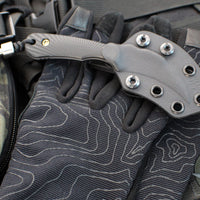 RMJ Gym Rat- Small EDC/Neck Knife- Graphite Black Finished- Black G-10 Handle