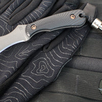 RMJ Gym Rat- Small EDC/Neck Knife- Tungsten Gray- Black G-10 Handle