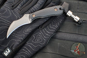 RMJ Gym Rat- Small EDC/Neck Knife- Tungsten Gray- Black G-10 Handle
