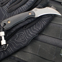 RMJ Gym Rat- Small EDC/Neck Knife- Tungsten Gray- Black G-10 Handle