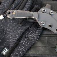RMJ Gym Rat- Small EDC/Neck Knife- Tungsten Gray- Black G-10 Handle