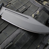 RMJ Tactical- Jungle Combat Fixed Blade Knife- Black G-10 Scale- Graphite Black Finished Nitro-V