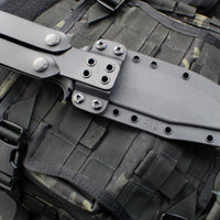 RMJ Tactical- Jungle Combat Fixed Blade Knife- Black G-10 Scale- Graphite Black Finished Nitro-V