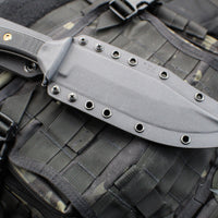 RMJ Tactical- Jungle Combat Fixed Blade Knife- Black G-10 Scale- Tungsten Gray Finished Nitro-V