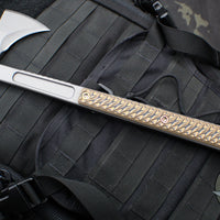 RMJ Tactical- Kestrel Tomahawk- Tungsten Finish- Hyena Brown G-10 13" Handle