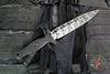 RMJ Killroy Dagger Fixed Blade Knife- Acid Etched Black Finished M390 Blade- Black G-10 Handle