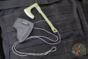 RMJ Mortifer- Neck Micro Tomahawk- Necklace- Keychain- Crocodile Green Finished