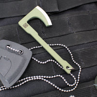 RMJ Mortifer- Neck Micro Tomahawk- Necklace- Keychain- Crocodile Green Finished